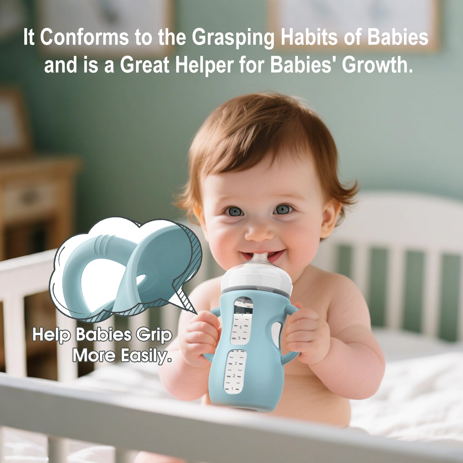 Jifvrnk Philips Avent glass bottle sleeve is dishwasher-safe for easy cleaning.