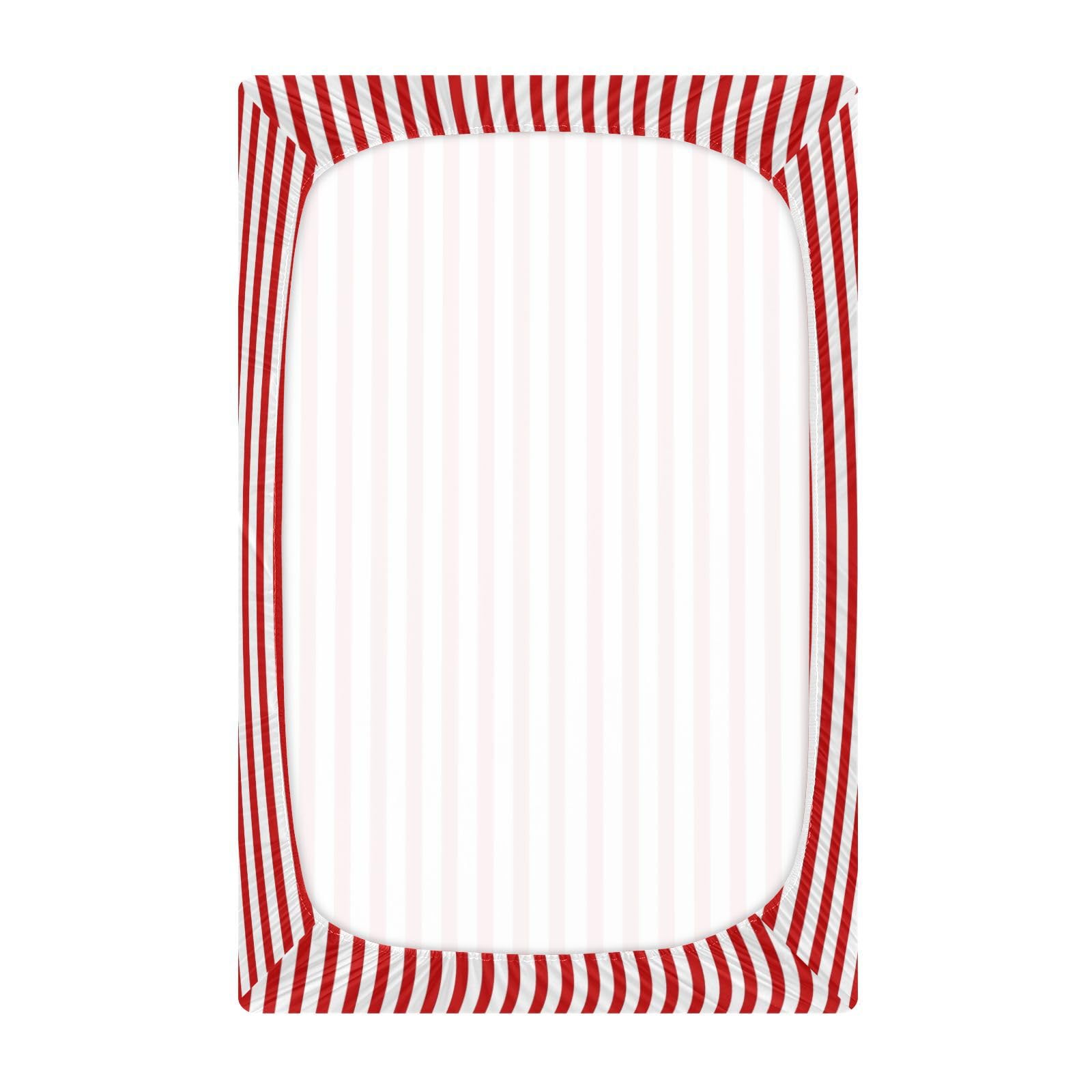 Jihqo nursery scene with striped sheet highlights easy setup and decor appeal.