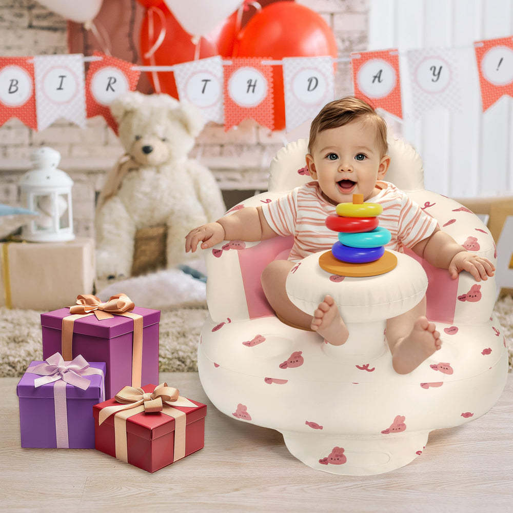 Jikasho inflatable baby seat ready for camping and travel adventures