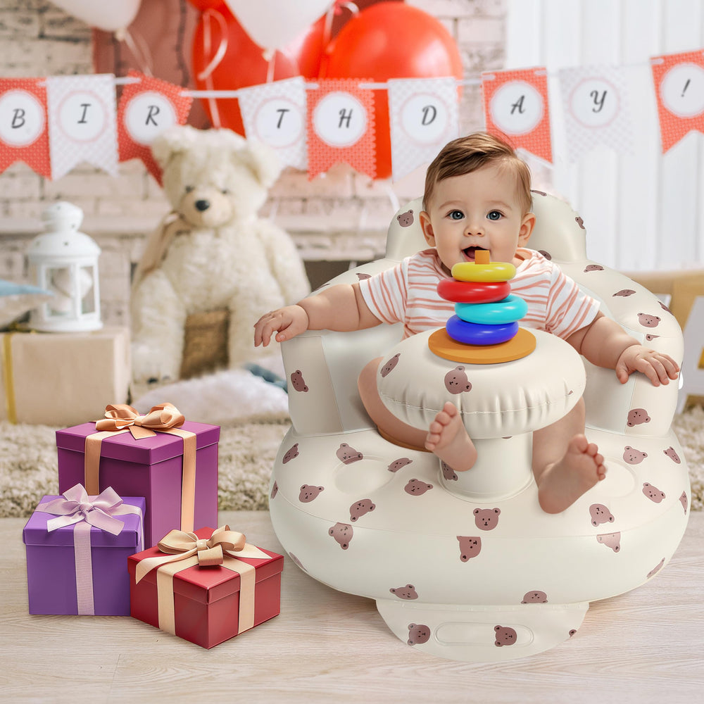 Jikasho inflatable baby seat foldable storage for travel and quick packing