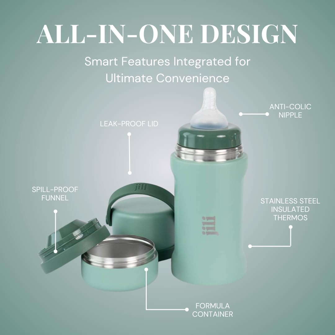 Jili All-in-One Bottle anti-colic nipple supports smoother feeding for babies.