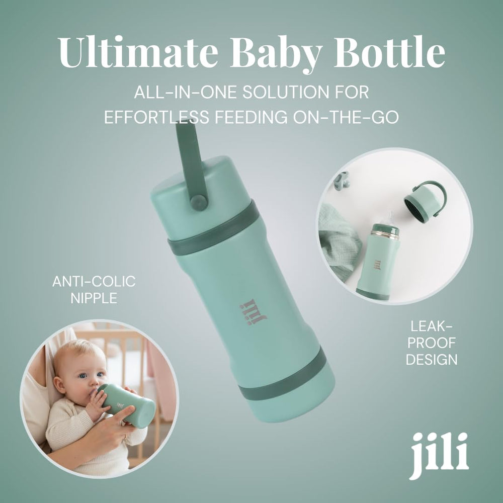 Jili All-in-One Bottle with formula container dispenser for quick, mess-free feeding.