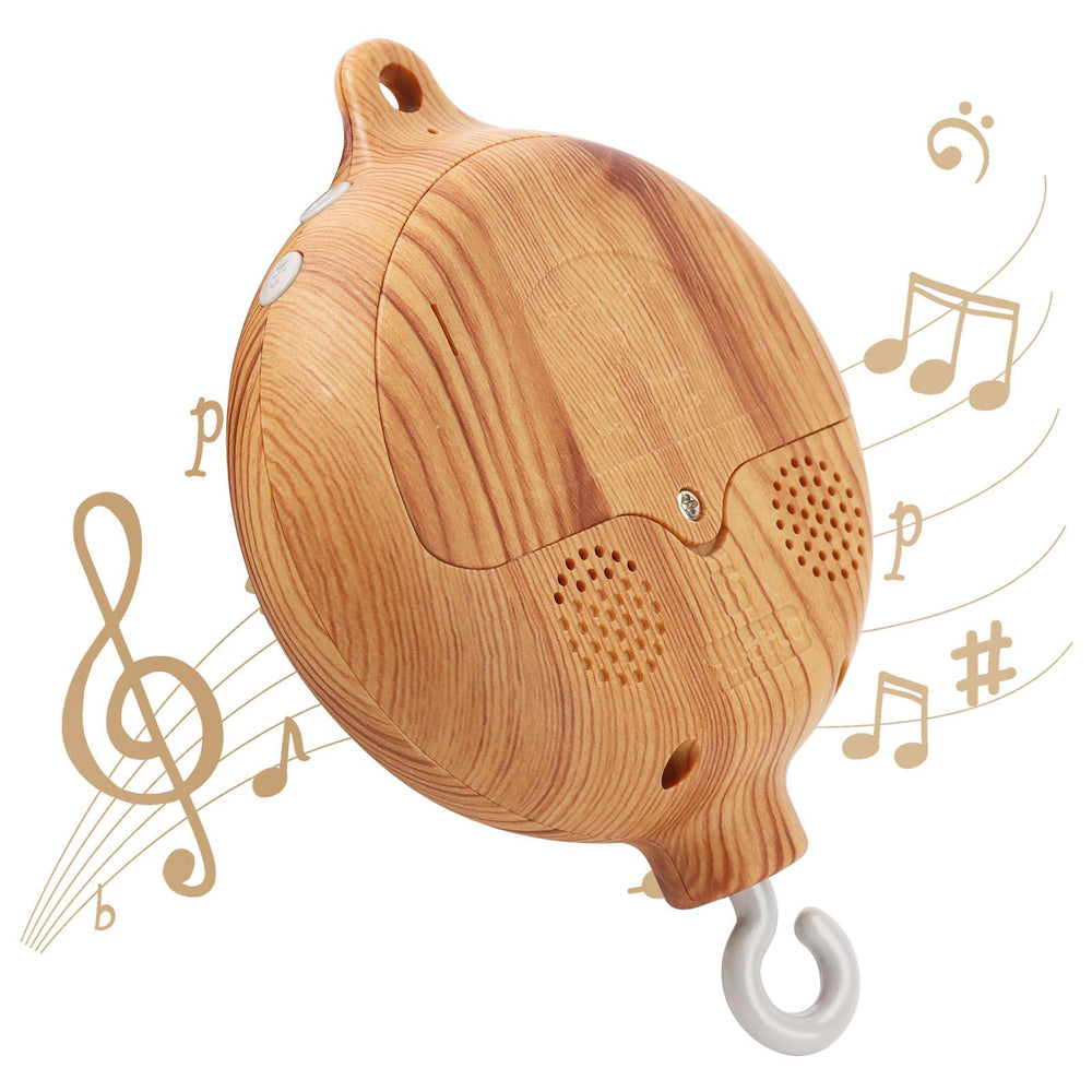 JILPAK baby mobile imitation wood design adds calming, natural nursery decor.