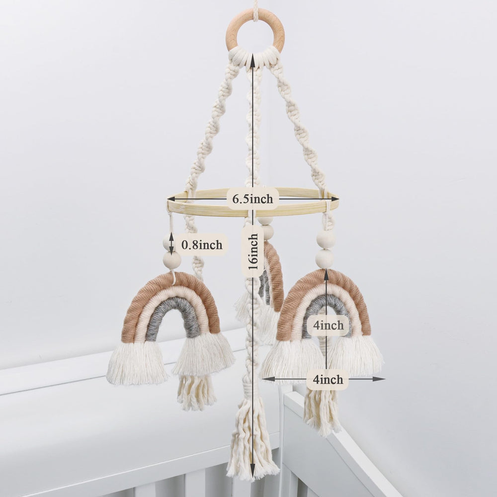 JILPAK rainbow mobile serves as a soft photography prop for newborn sessions.