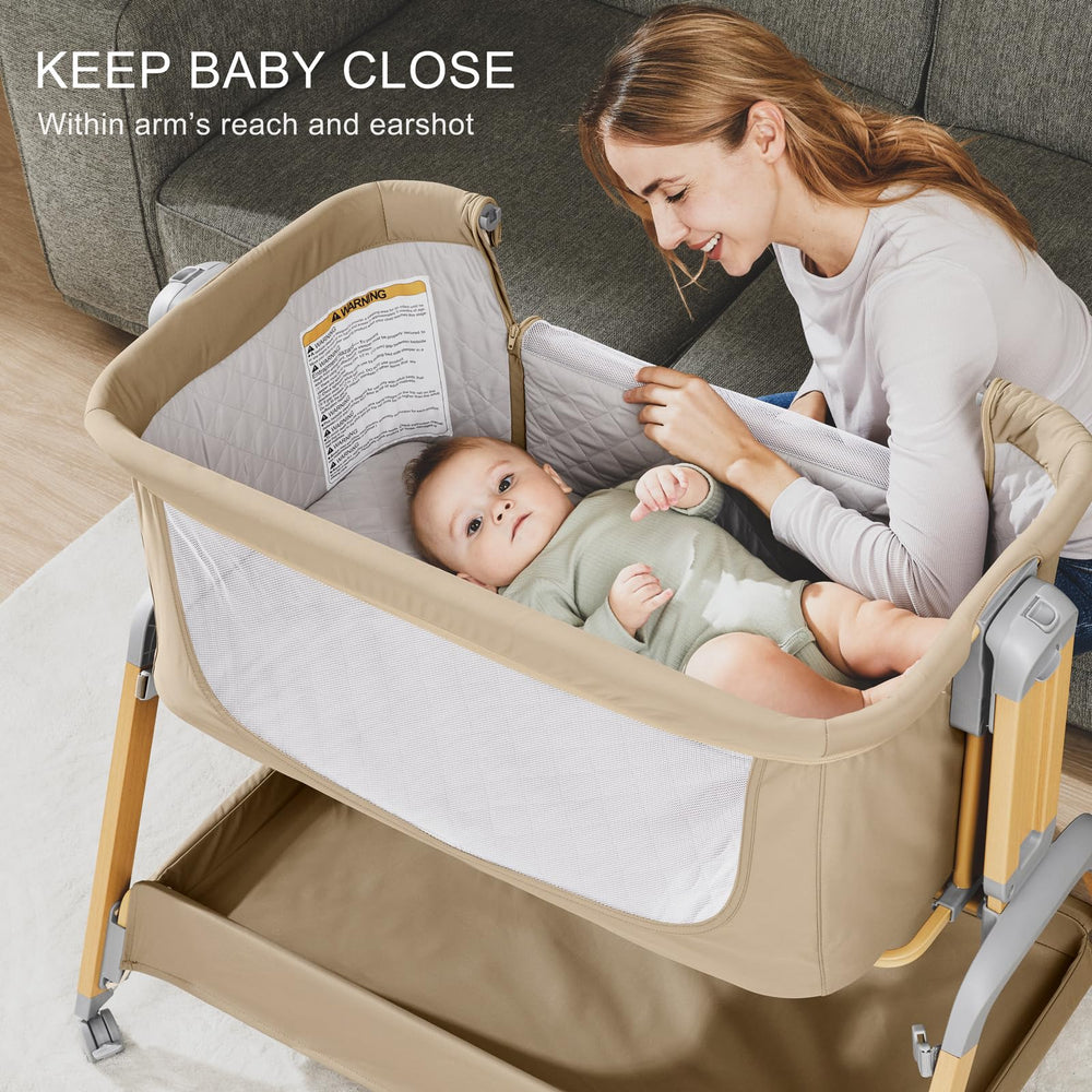 Jimglo breathable mesh panels offer visibility and airflow in baby’s sleep space