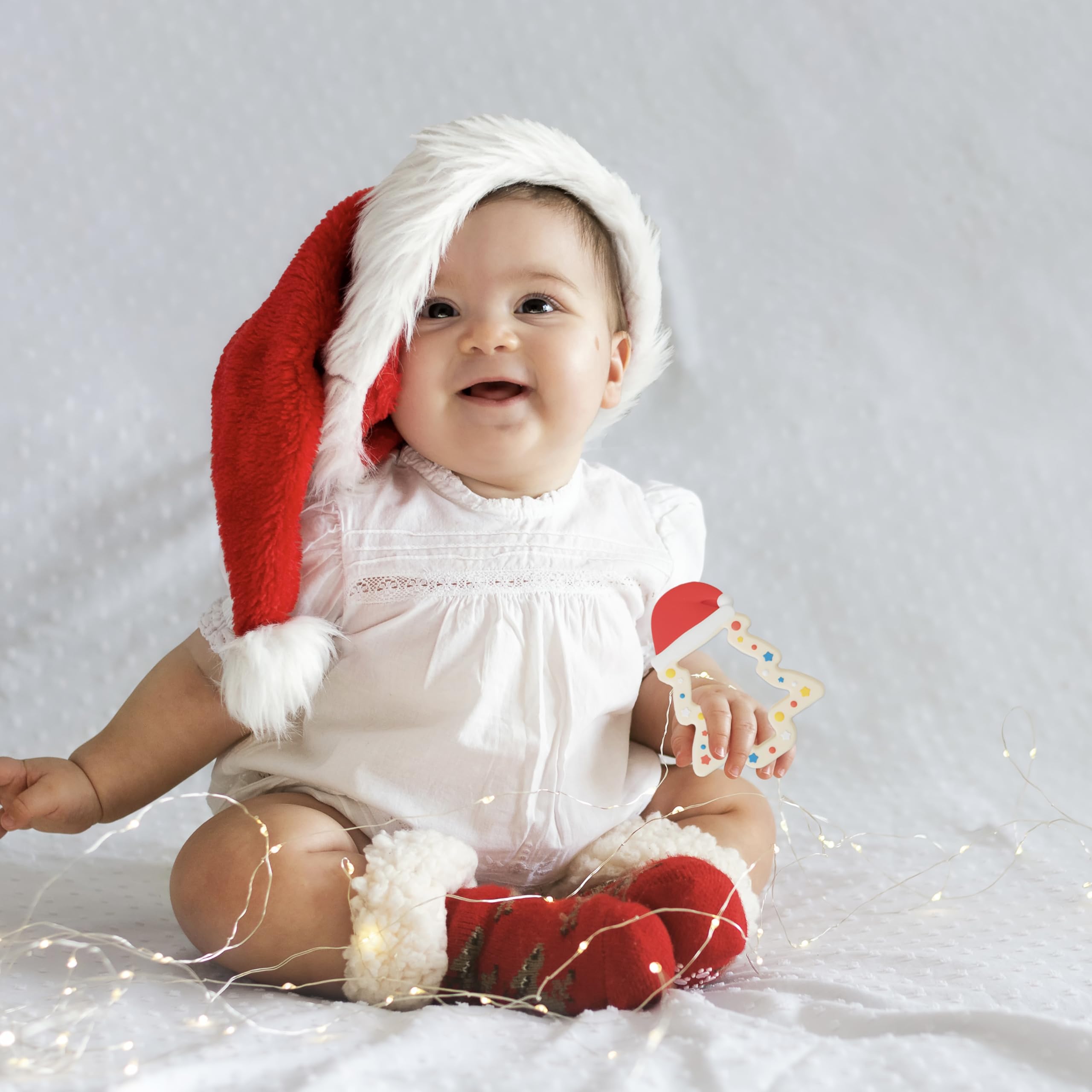Jimibaby Christmas Teether freezer-safe for cooling relief.