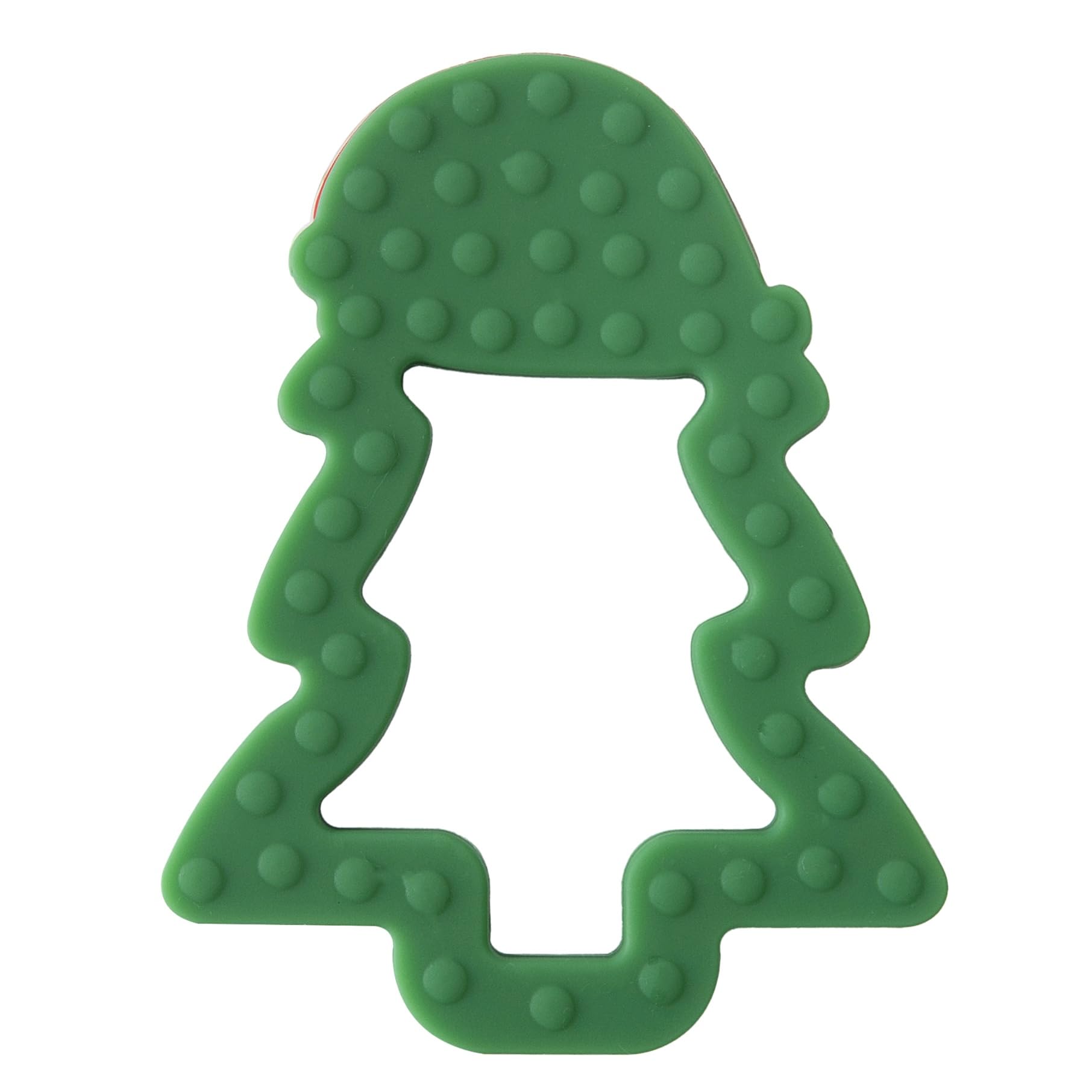 Jimibaby silicone teether side angle demonstrates easy grasp for tiny hands.