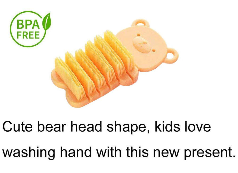 JINCH ergonomic bendable handle aids gentle scrubbing of tiny fingers.