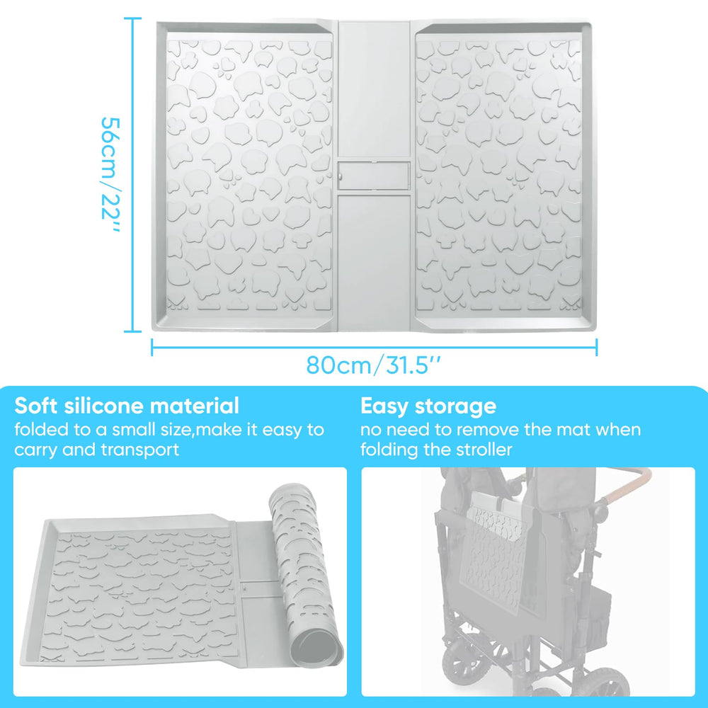JingRoom all-weather mat strap-holes view highlighting easy fold access without interfering with straps.