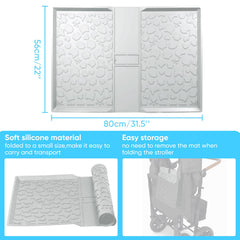 JingRoom all-weather mat strap-holes view highlighting easy fold access without interfering with straps.