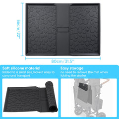 JingRoom all weather mat inside-fit view with strap holes and wagon folding