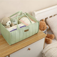 Jinrobabes diaper caddy portable handle enables easy transport for on-the-go parenting.