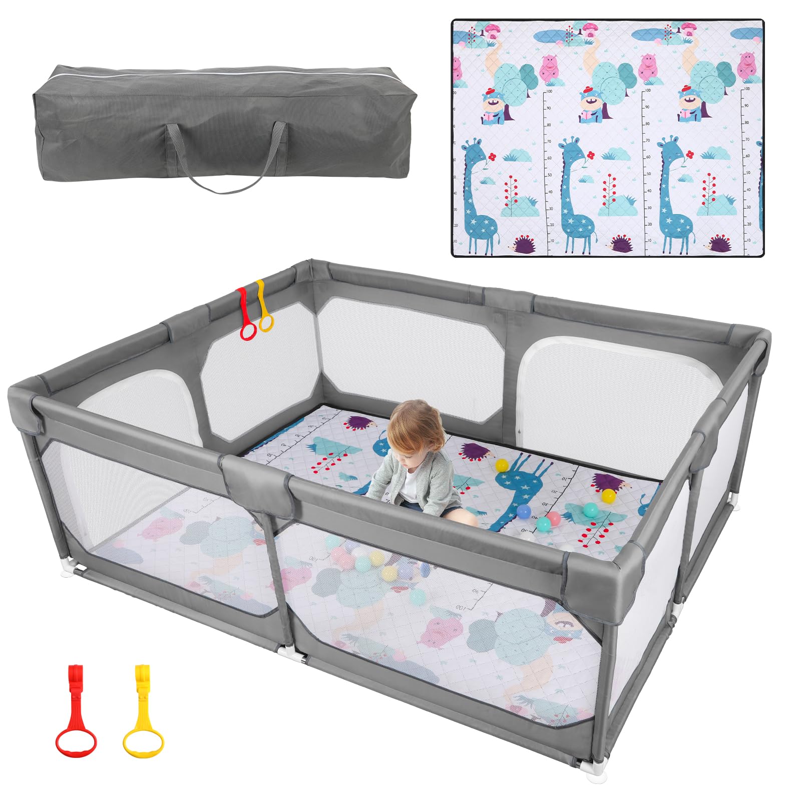 JINXIA baby playpen 75x59 dimensions for roomy play space
