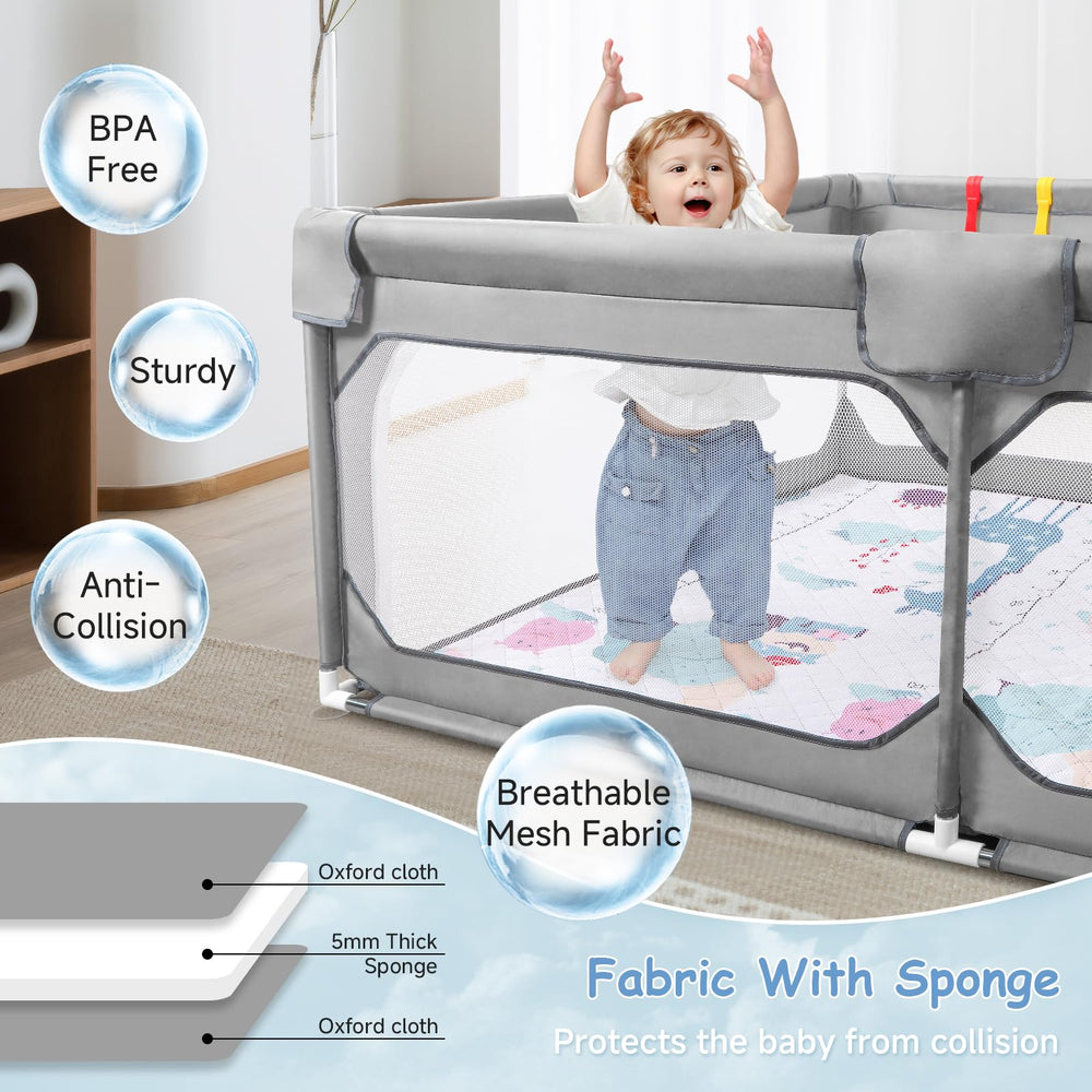 JINXIA playpen 360-degree mesh for easy supervision