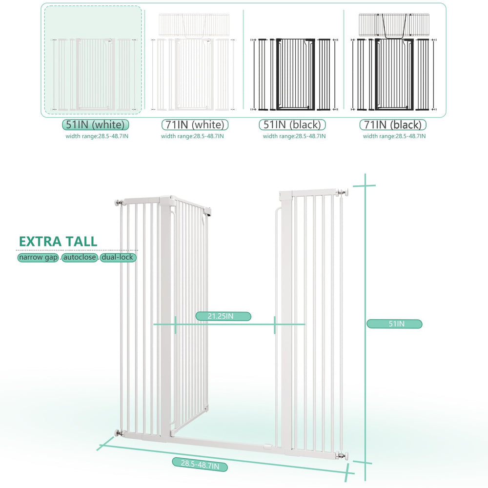 Jiprlak cat gate in hallway demonstrates adjustable width for doorway fit and pet safety.