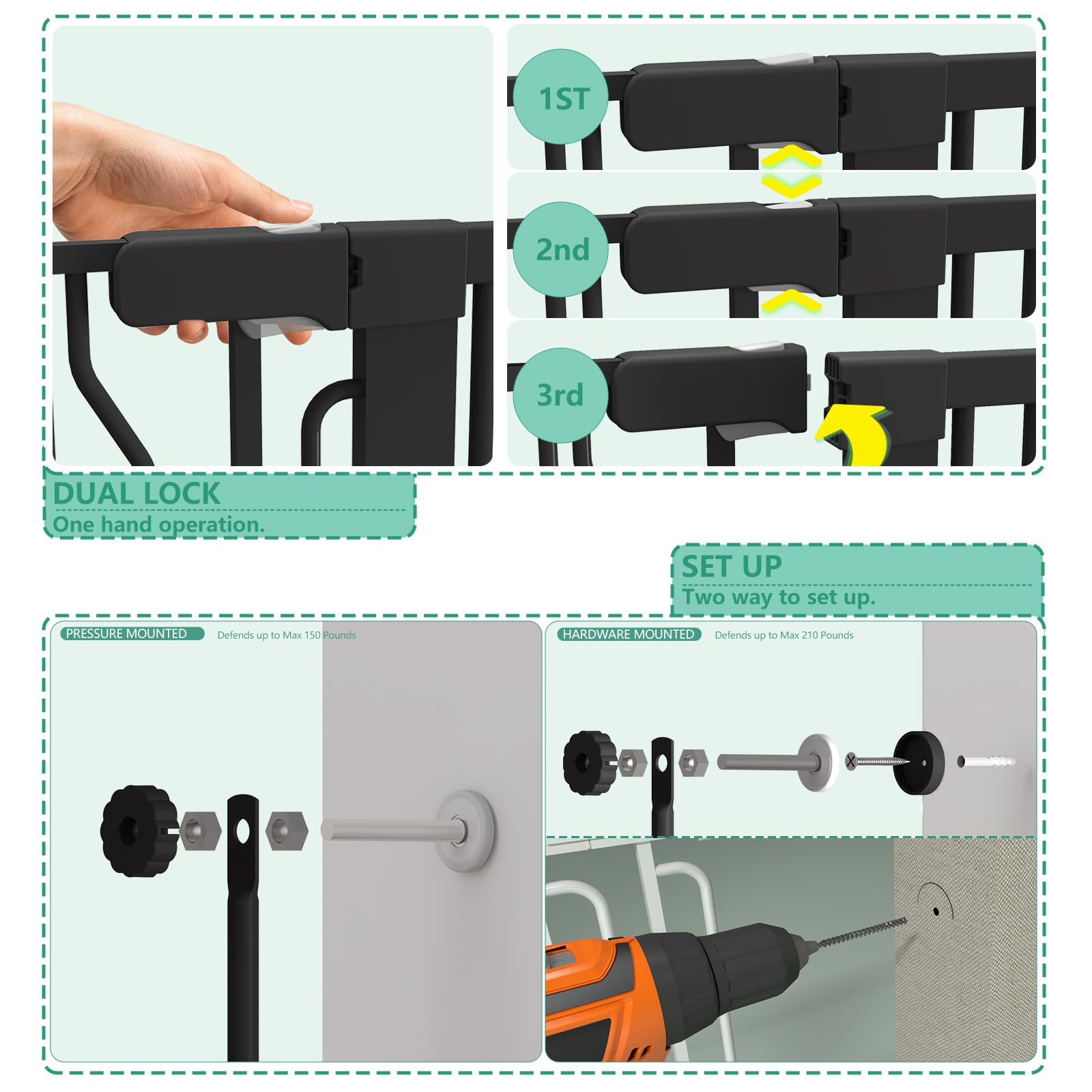 Jiprlak cat gate in use at doorway or kitchen forms a safe barrier