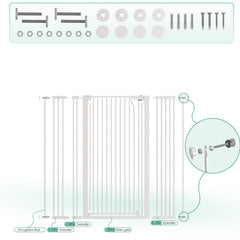 Jiprlak extensions 5.5in and 8.26in show flexible width adjustment for tight hallways.