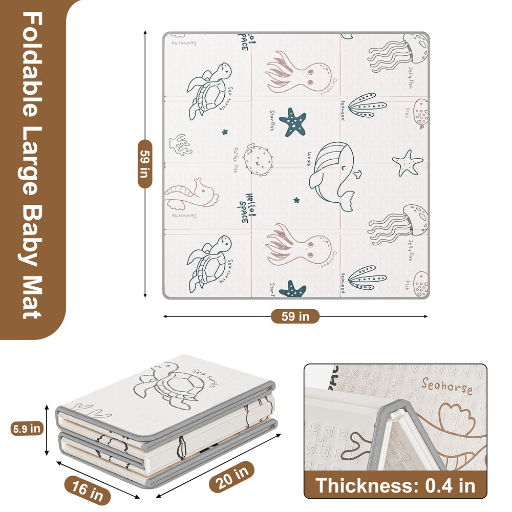 jiqiheyi 59x59 foldable portable mat for travel and storage