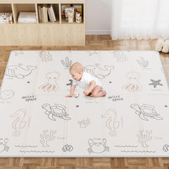 jiqiheyi 59x59 baby play mat folded for easy storage and quick setup