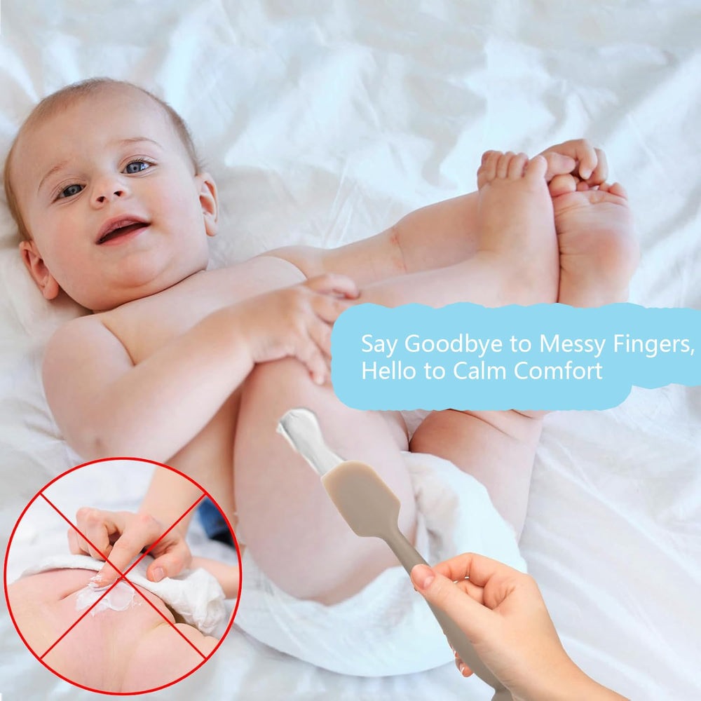 JIQIHEYI diaper spatula green with suction base, prevents spills at changing station