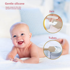 JIQIHEYI sixpointfive-inch-length diaper spatula reaches jar bottom for thorough scooping