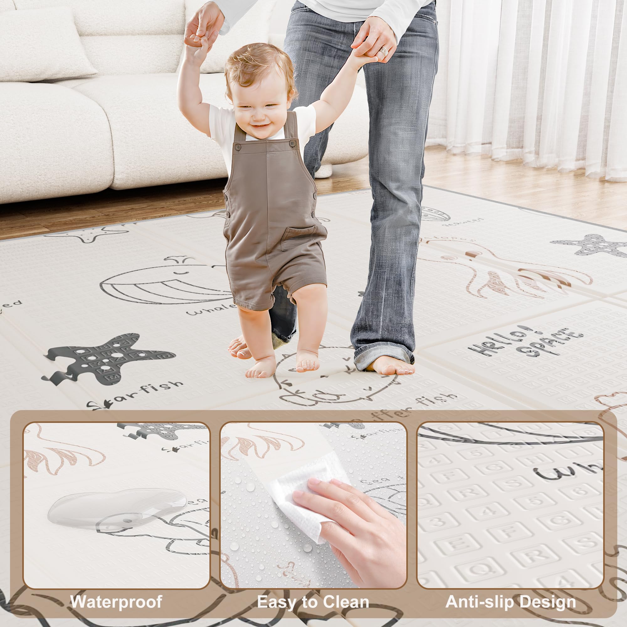 JIQIHEYI waterproof surface keeps spills easy to wipe away.