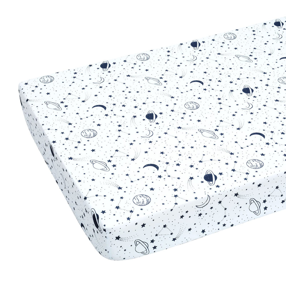 JISEN baby crib sheet soft fabric closeup highlights gentle feel for peaceful sleep
