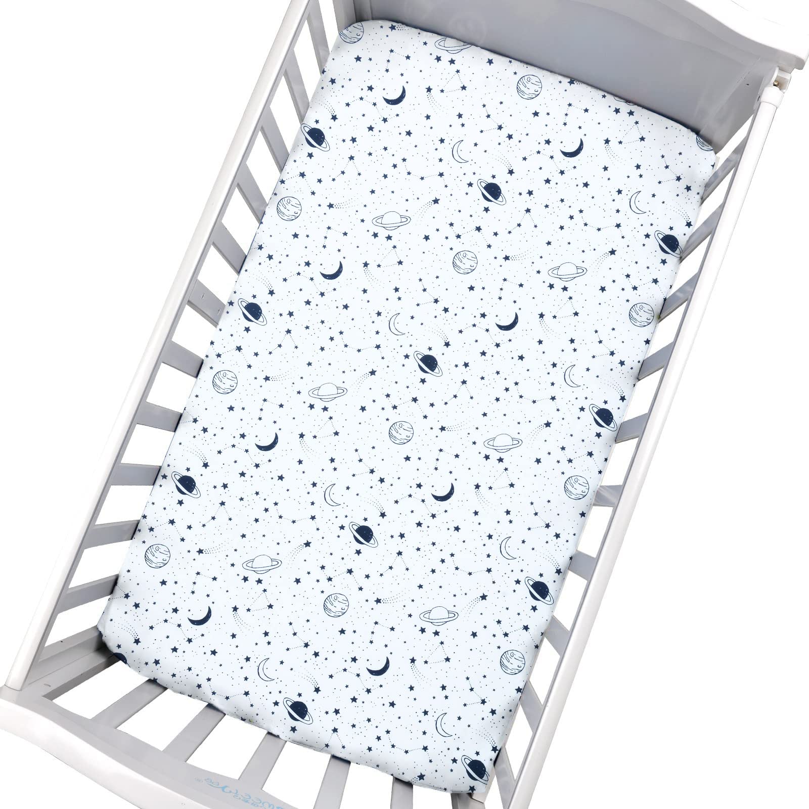 JISEN baby crib sheet soft polyester closeup emphasizes durability and safety