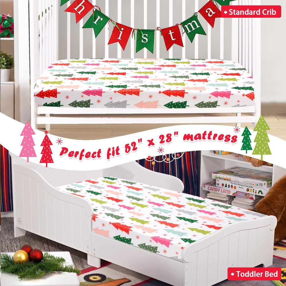 JISEN Christmas crib sheet machine-washable design simplifies laundry while preserving softness.