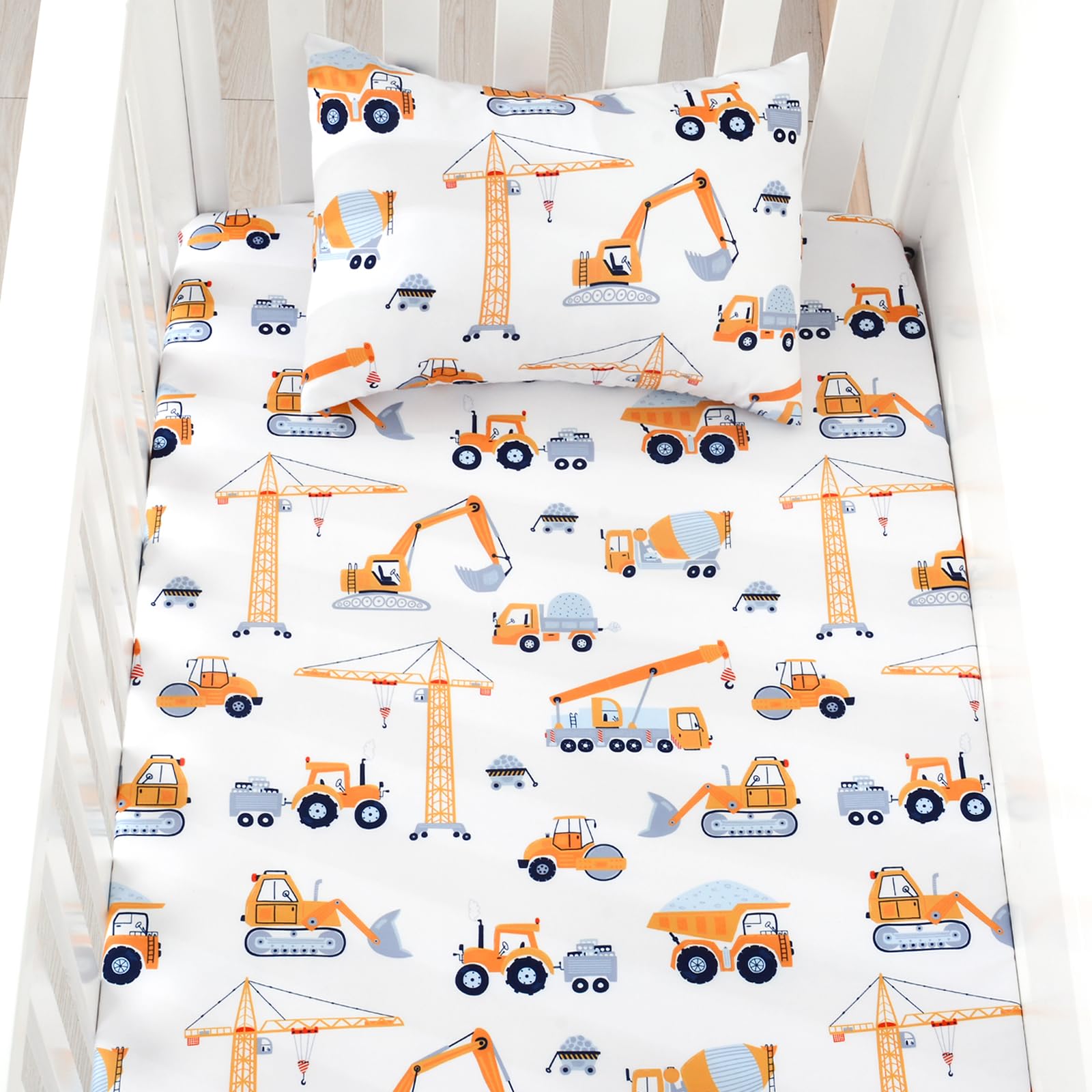 JISEN construction trucks pattern adds playful nursery decor