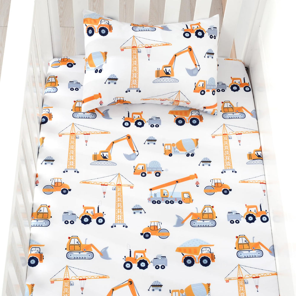 JISEN construction trucks pattern adds playful nursery decor
