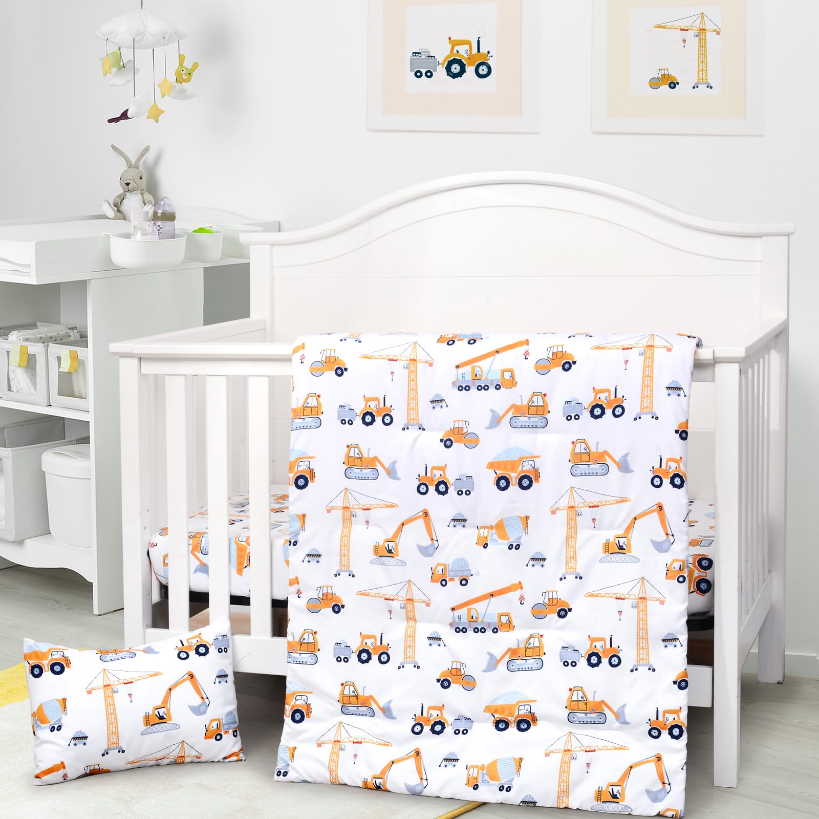 JISEN crib bedding soft comforter for a cozy, breathable sleep surface