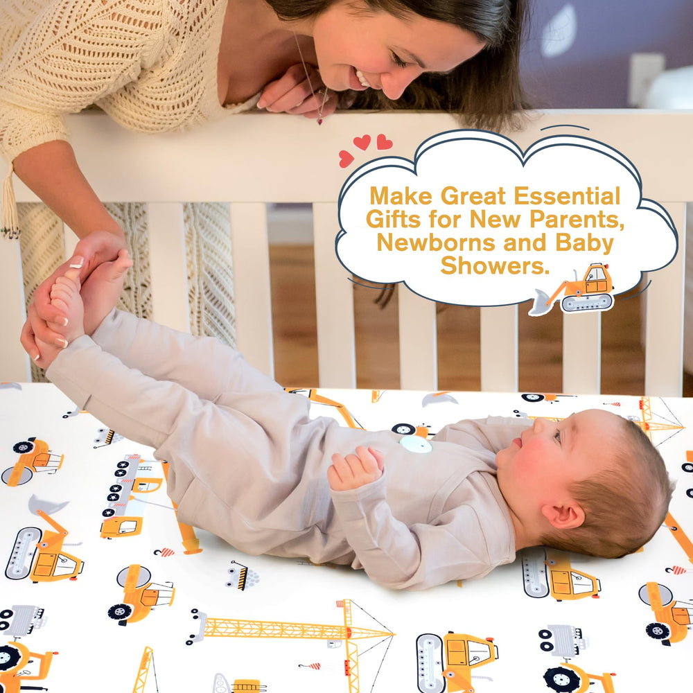 JISEN crib sheet wrapped around mattress with 360-degree elastic wrap for secure fit.