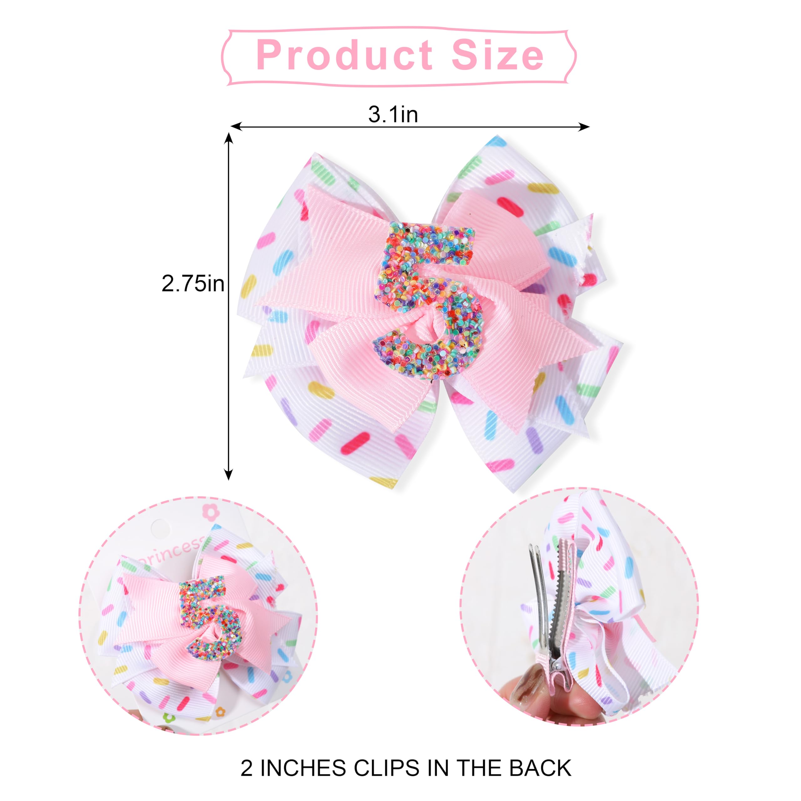 Jissoo hair clip pink bow with sequins adds sparkle to everyday outfits