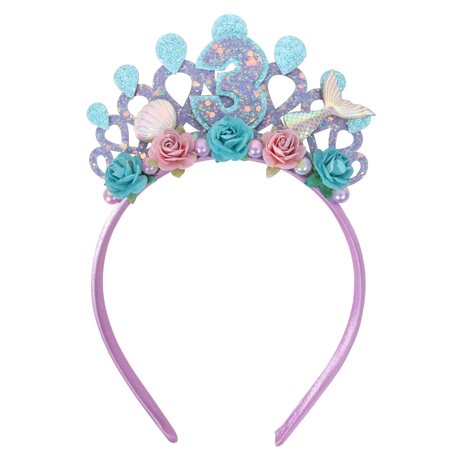 Jissoo Purple Flower Birthday Hairband crown for a festive birthday look