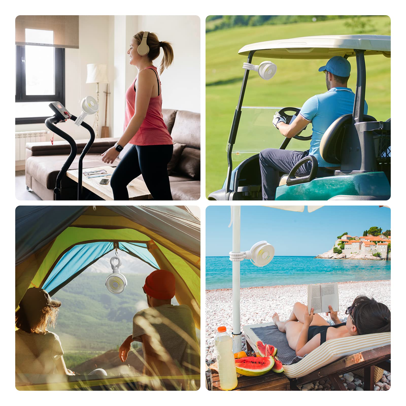 JISULIFE fan in use on a crib, providing gentle airflow for baby comfort