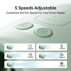 JISULIFE fan with food-grade bracket provides safe mounting at home or travel.