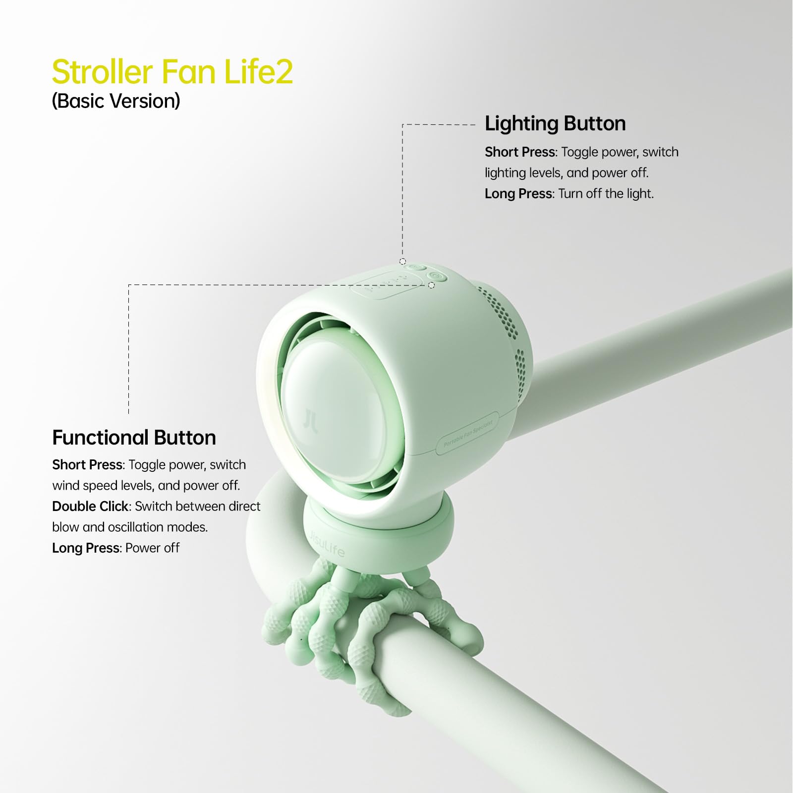 JISULIFE 4000mAh rechargeable battery powers portable cooling anywhere.