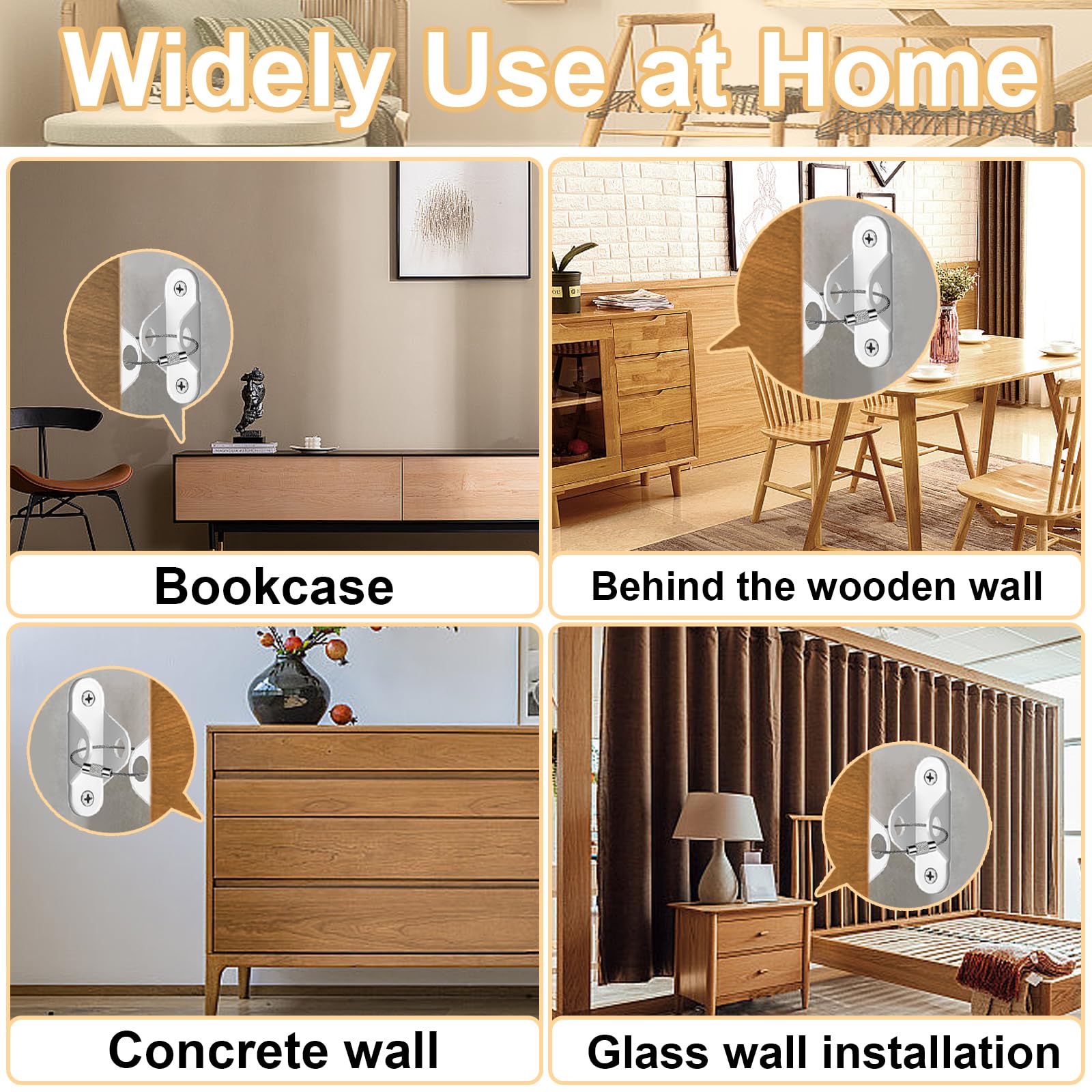 JIUDONE dresser and wardrobe setup demonstrates versatile anchoring for tall storage units.