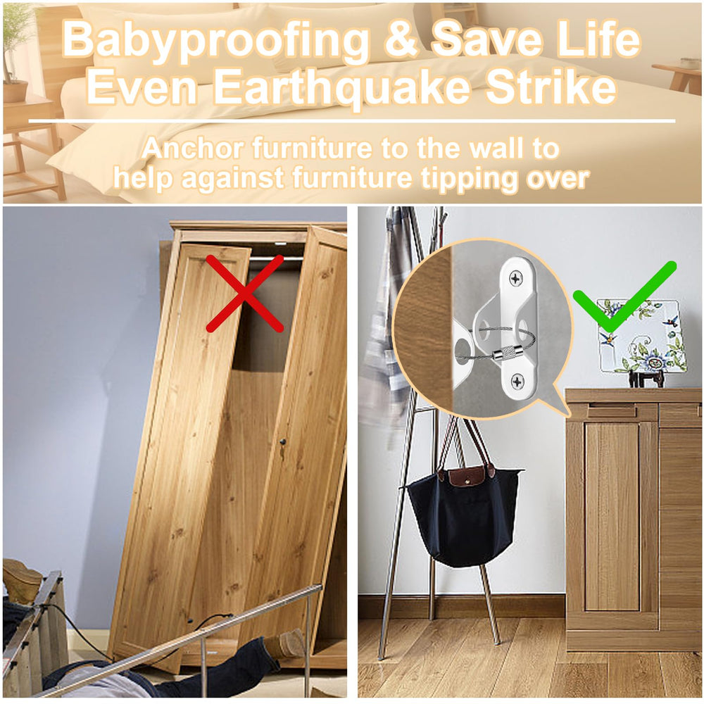 JIUDONE furniture anchors metal straps highlight durable stainless steel resilience for kid-safe furniture.