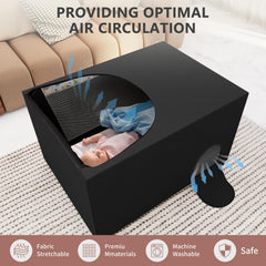 JIUKONG Crib Blackout Cover darkening technology image highlights dimmed daytime lights