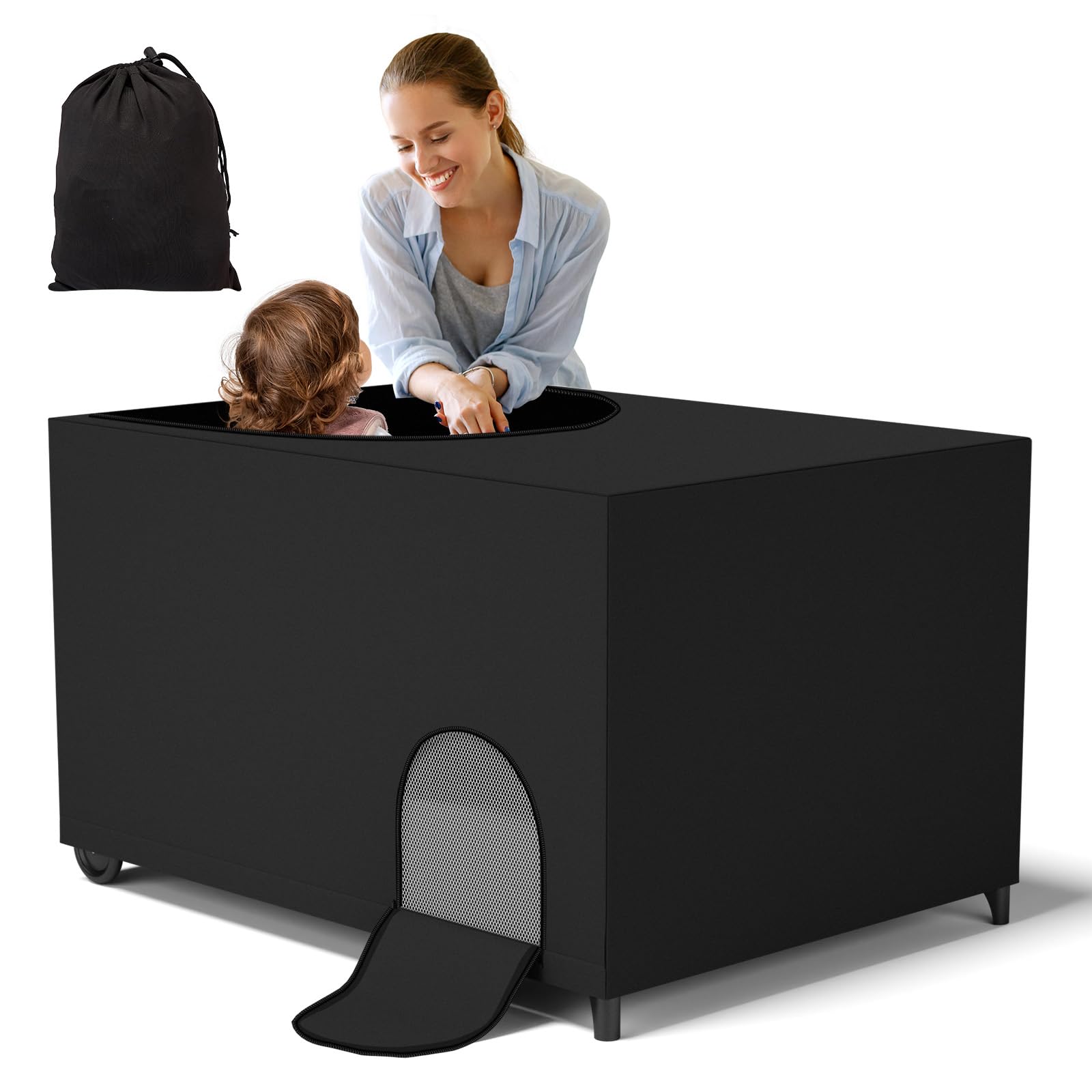 JIUKONG Crib Blackout Cover closeup shows 90% light blocking for calmer naps
