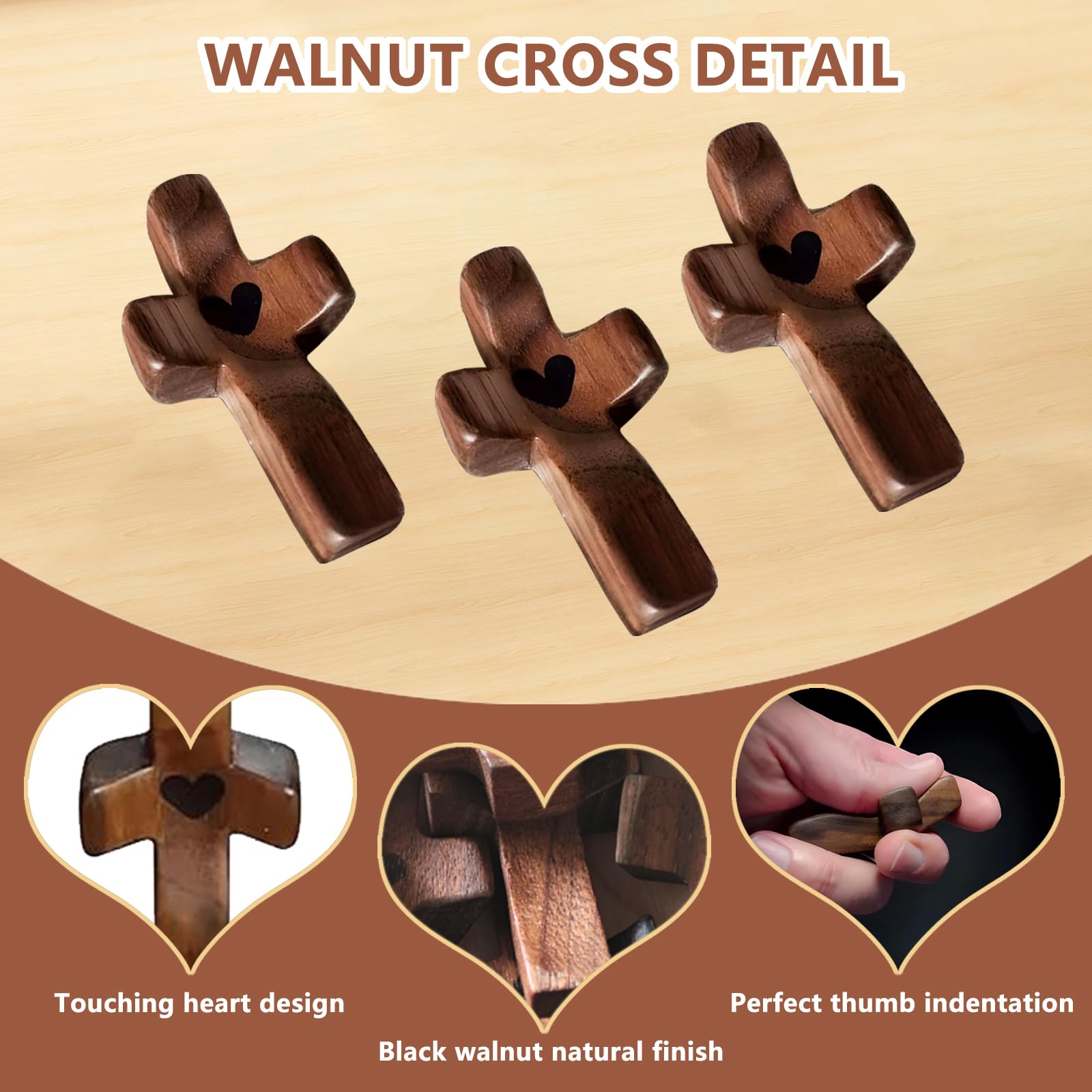 JIUKONG wooden cross fidget gift-ready design supports encouragement