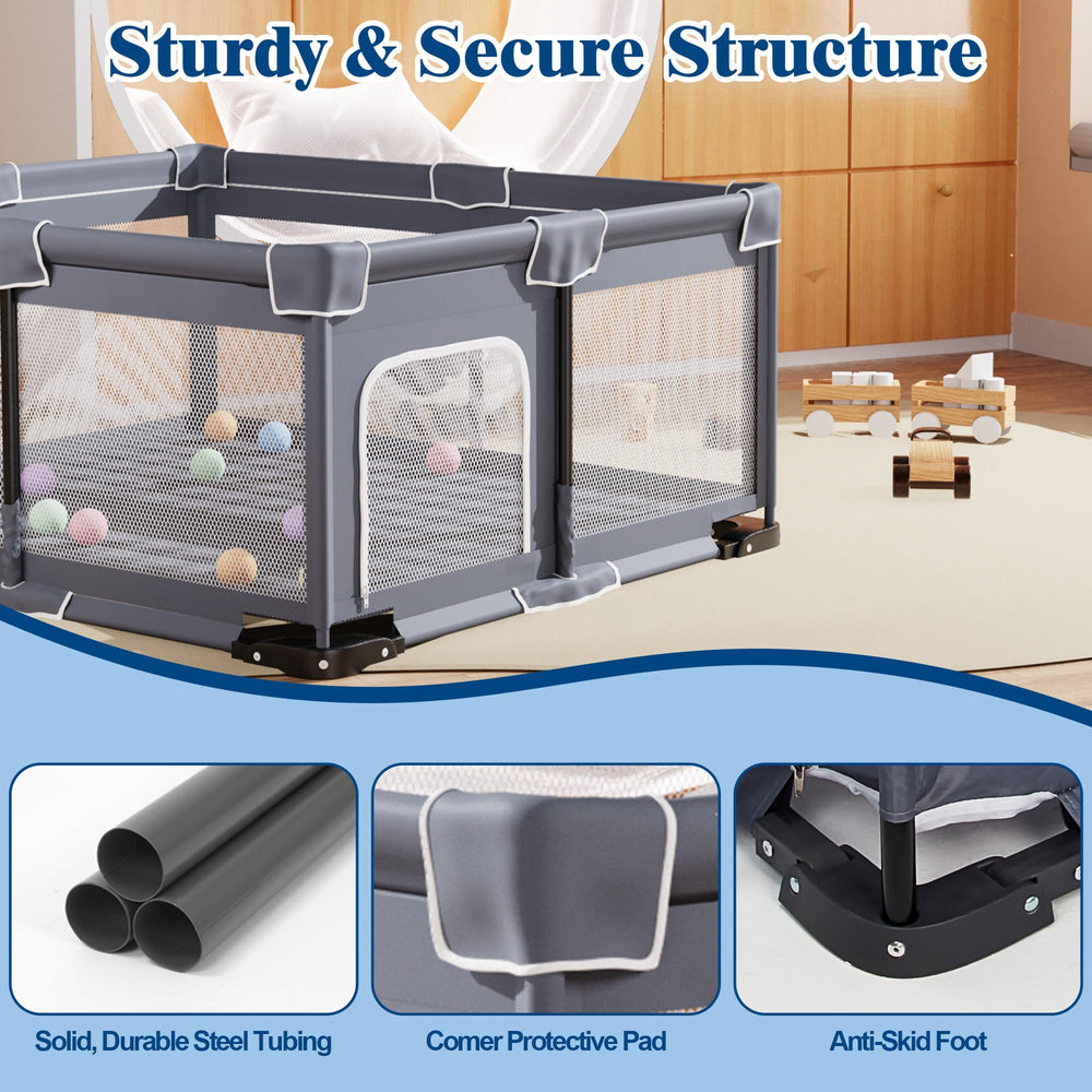 Jixrolyn safety suction cups keep the playpen steady during playtime
