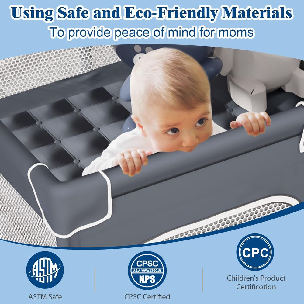 Jixrolyn small playpen breathable mesh enhances visibility and air circulation.