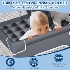 Jixrolyn small playpen breathable mesh enhances visibility and air circulation.