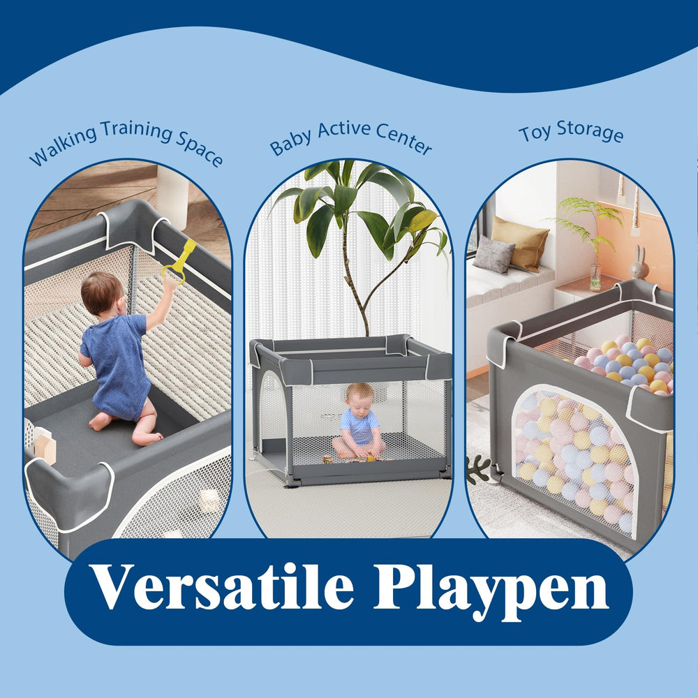 Jixrolyn small playpen storage bag and pull-up rings simplify setup and storage.