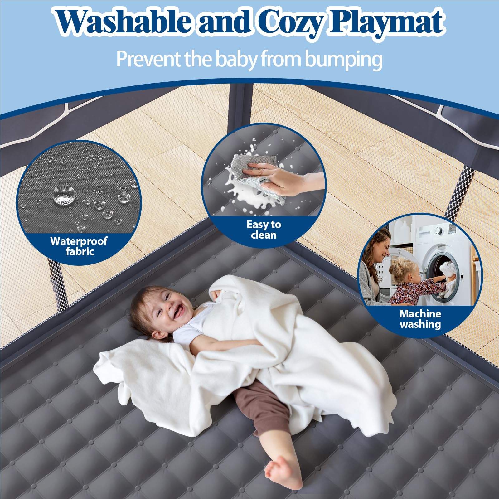 Jixrolyn soft mat cushions bumps during crawling and standing sessions