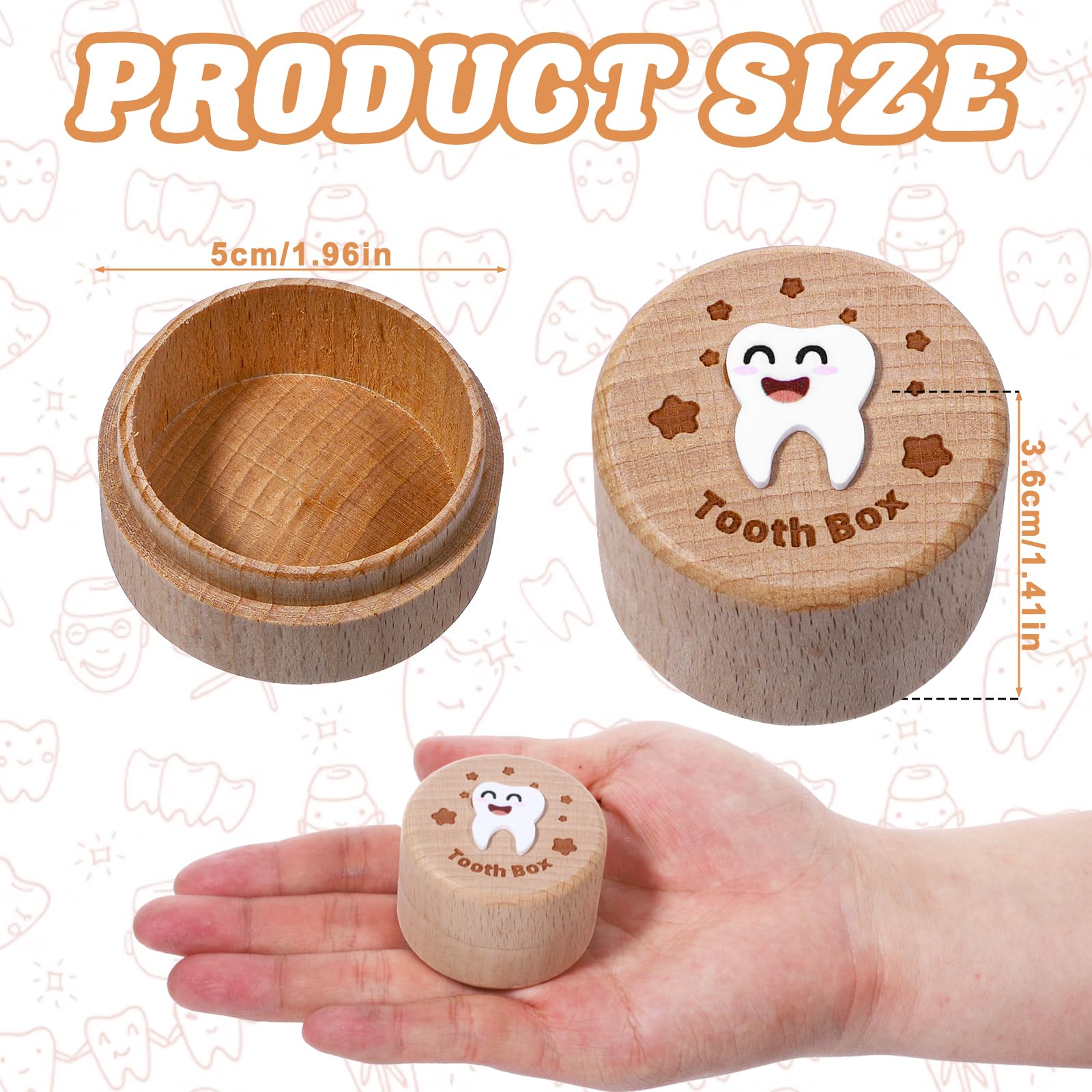 JIYIN Tooth Fairy Box height 3.6cm fits small keepsakes securely.