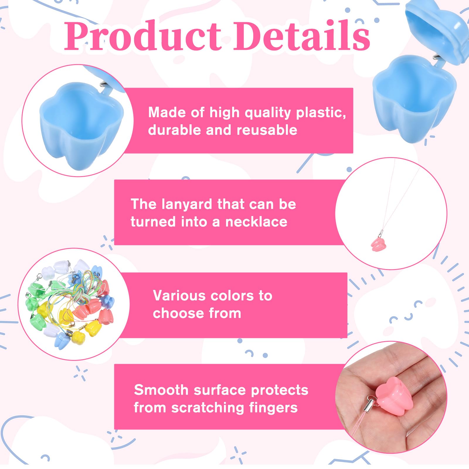 JIYIN tooth necklace box blue protects teeth and doubles as a keepsake